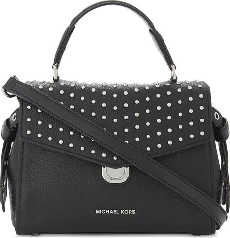 michael kors bristol studded leather satchel|michael kors non leather bags.